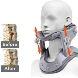 Adjustable Neck Traction Device Heating Neck Stretcher Cervical Traction Spine Collar Support for Muscle Relaxation Home Office