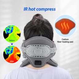 Adjustable Neck Traction Device Heating Neck Stretcher Cervical Traction Spine Collar Support for Muscle Relaxation Home Office