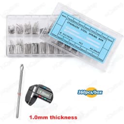 360pcs Watch Repair Tools Stainless Steel Watch Strap Link Pins Bar 6mm-23mm 18 Sizes with Box Watch Band Split Pins Accessories