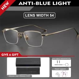 VICKY Pure Titanium Half Frame Ultra-light Simple Glasses Frame Men's Business Half Frame Can Be Customized Prescription Glasses
