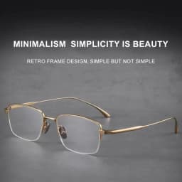 VICKY Pure Titanium Half Frame Ultra-light Simple Glasses Frame Men's Business Half Frame Can Be Customized Prescription Glasses