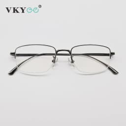 VICKY Pure Titanium Half Frame Ultra-light Simple Glasses Frame Men's Business Half Frame Can Be Customized Prescription Glasses
