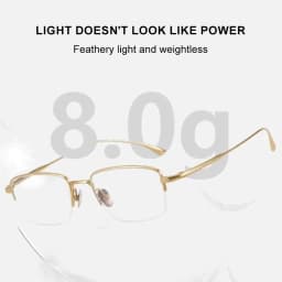 VICKY Pure Titanium Half Frame Ultra-light Simple Glasses Frame Men's Business Half Frame Can Be Customized Prescription Glasses