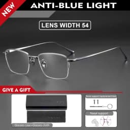 VICKY Pure Titanium Half Frame Ultra-light Simple Glasses Frame Men's Business Half Frame Can Be Customized Prescription Glasses