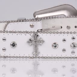 Punk Rhinestone White Belt Female Male Fashion Western Jeans Female Jeans Jewelry Fashion Design Y2K Jeans Belt