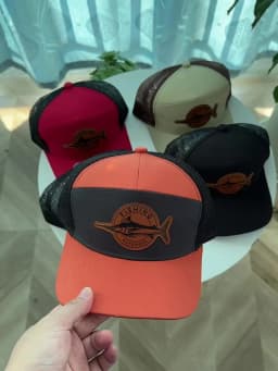 Hot Sale Unisex Seven-Panel Style Trucker Hat Adjustable Baseball Cap Shark Pattern Patch Fishing Hat
