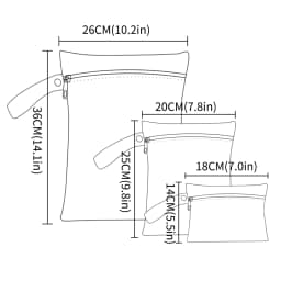 3Pcs/S Different Size Waterproof Wet Bag Wet Dry Bags For Baby Cloth Diapers&Breast Pump Part Organizer For Swimsuit Wet Clothes