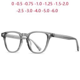 Vintage Square Prescription Glasses For The Nearsighted Rivet Frame Anti Blue Rays Student Myopes Lunettes 0 -0.5 -0.75 To -6.0