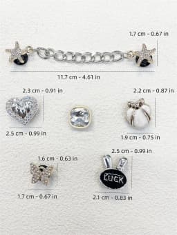 12PCS Shoe Charms ABS Accessories Decorations DIY Clog Ornament Glitter Rhinestone Buckle Star Chain Pins For Women Garden Shoes