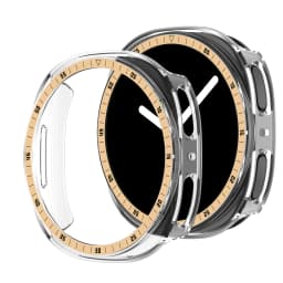 PC Case+Metal scale For Samsung galaxy watch 8 44 40mm Accessories Hollow Protective Bumper shell For galaxy watch 8 cover 44mm