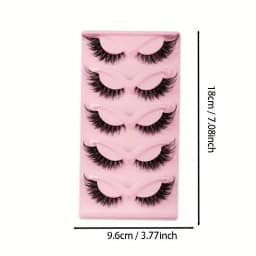 5 Pairs of Dramatic Cat Eye Fake Eyelashes - Natural, Long, Winged, and Elongated for a Flawless Makeup Look.