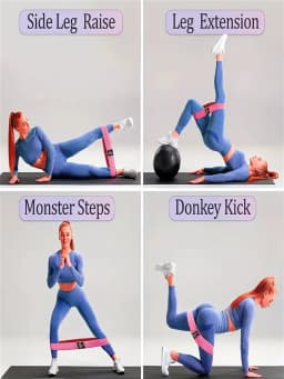 Pilates Yoga Elastic Resistance Bands, Exercise Stretch Flex Band For Booty Legs Workout