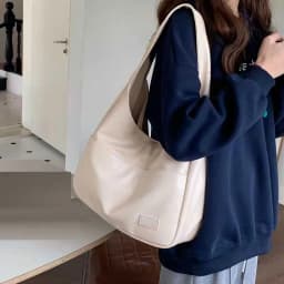 Large Capacity Tote Bag, New Black Leather Simple Casual Commuting Women's Bag, Fashionable and Versatile Single Shoulder Bag