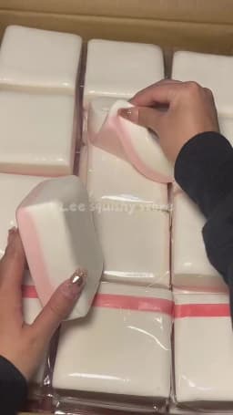 Squishy Double-Sided Sticky Rice Cake Pink Slow Rising Rice Cake Squishy Slow Rebound Cake Bread Stress Release Hand Relax Gift