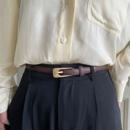 Women Casual Vintage Metal Buckle Waistband Thin Waist Strap Trouser Dress Belts Leather Belt