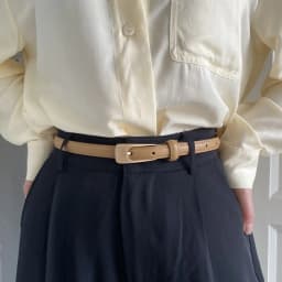Women Casual Vintage Metal Buckle Waistband Thin Waist Strap Trouser Dress Belts Leather Belt