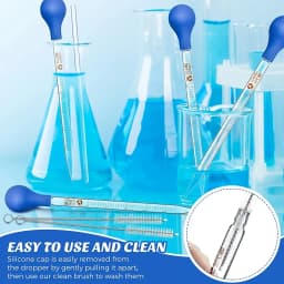 Glass Graduated Burette Laboratory Pipette With Large Rubber Cap 10 Ml Glass Stirring Rod For Transferring Li