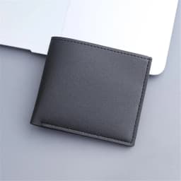 Lychee Texture Leather Card Clip Short Men'S Coin Purse Wallet Business-Style Cash Money Purse Multi Patchwork Card Slot Holder