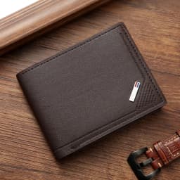 Lychee Texture Leather Card Clip Short Men'S Coin Purse Wallet Business-Style Cash Money Purse Multi Patchwork Card Slot Holder