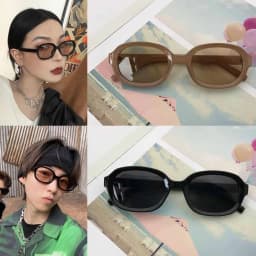 Korean Travel Retro Sunglasses UV400 Protection Eyewear Driving Glasses Sun-Protective Black Shades Glasses for Women Man