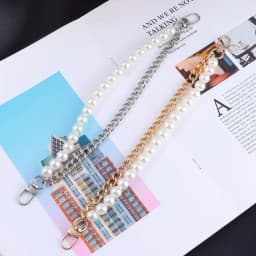 1Pcs Pearl Purse Chain Short Handle Replacement Bag Chain Strap Metal Shoulder Chain Handbag Chain Accessories for Purse Bags