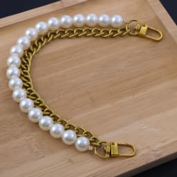 1Pcs Pearl Purse Chain Short Handle Replacement Bag Chain Strap Metal Shoulder Chain Handbag Chain Accessories for Purse Bags