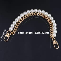 1Pcs Pearl Purse Chain Short Handle Replacement Bag Chain Strap Metal Shoulder Chain Handbag Chain Accessories for Purse Bags