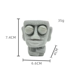 Stone Man Releases Stress Toy Slowly Rebounds Soft Moai Statue Squeeze Eyes Interested Expression Relaxes Stress Children's Gift