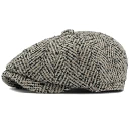 HT4409 Beret Cap Autumn Winter Cap Hat Men Women Striped Artist Painter Wool Beret Hat Male Female Ivy Octagonal Flat Cap Berets