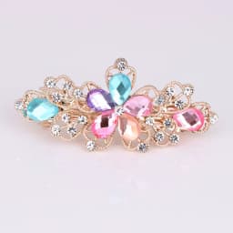 Crystal Floral Hairpin Girl Ladies Hairwear Jewelry For Women Rhinestone Alloy Hair Clip Party Barrettes Leaf AE024