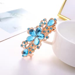Crystal Floral Hairpin Girl Ladies Hairwear Jewelry For Women Rhinestone Alloy Hair Clip Party Barrettes Leaf AE024