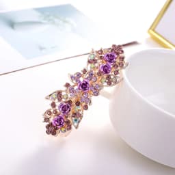 Crystal Floral Hairpin Girl Ladies Hairwear Jewelry For Women Rhinestone Alloy Hair Clip Party Barrettes Leaf AE024