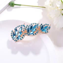 Crystal Floral Hairpin Girl Ladies Hairwear Jewelry For Women Rhinestone Alloy Hair Clip Party Barrettes Leaf AE024