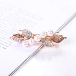 Crystal Floral Hairpin Girl Ladies Hairwear Jewelry For Women Rhinestone Alloy Hair Clip Party Barrettes Leaf AE024