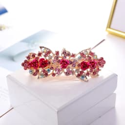 Crystal Floral Hairpin Girl Ladies Hairwear Jewelry For Women Rhinestone Alloy Hair Clip Party Barrettes Leaf AE024