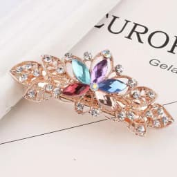 Crystal Floral Hairpin Girl Ladies Hairwear Jewelry For Women Rhinestone Alloy Hair Clip Party Barrettes Leaf AE024