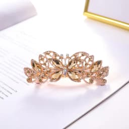 Crystal Floral Hairpin Girl Ladies Hairwear Jewelry For Women Rhinestone Alloy Hair Clip Party Barrettes Leaf AE024