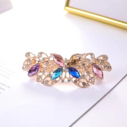 Crystal Floral Hairpin Girl Ladies Hairwear Jewelry For Women Rhinestone Alloy Hair Clip Party Barrettes Leaf AE024