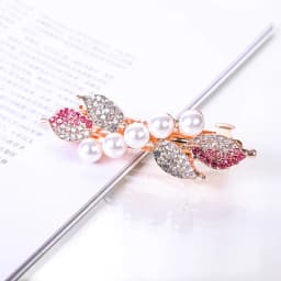 Crystal Floral Hairpin Girl Ladies Hairwear Jewelry For Women Rhinestone Alloy Hair Clip Party Barrettes Leaf AE024