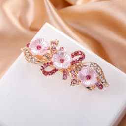 Crystal Floral Hairpin Girl Ladies Hairwear Jewelry For Women Rhinestone Alloy Hair Clip Party Barrettes Leaf AE024