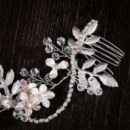 Wedding jewelry flower hair jewelry Rhinestone handmade pearl crystal leaf Hair Band Bridal headdress luxury female gift jewelry