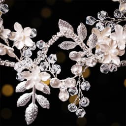 Wedding jewelry flower hair jewelry Rhinestone handmade pearl crystal leaf Hair Band Bridal headdress luxury female gift jewelry