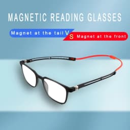 Magnetic Readers Reading Glasses for Men Portable Square Plastic Titanium Diopter Hanging Neck 1.0 1.5 2.0 2.5 3.0 3.5