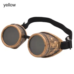 Steam Punk Sun Glasses Motorcycle Goggles with Spiked Rivets Vintage Round Cosplay Sunglasses for Cyber Goths Man and Woman