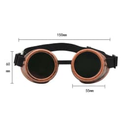 Steam Punk Sun Glasses Motorcycle Goggles with Spiked Rivets Vintage Round Cosplay Sunglasses for Cyber Goths Man and Woman