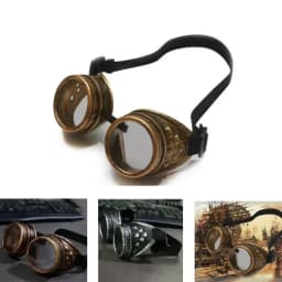Steam Punk Sun Glasses Motorcycle Goggles with Spiked Rivets Vintage Round Cosplay Sunglasses for Cyber Goths Man and Woman