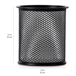 Container Desk Organizer Container Black Desktop Metal Pen Holders Mesh Pencil Cup Pen Case