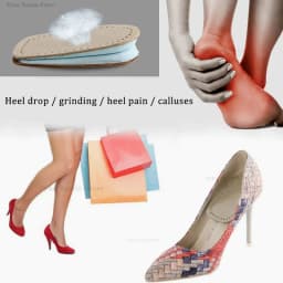 Latex Leather Heel Insoles Thicken Orthopedic Arch Support Shoes Pads Pain Relief Foot Massager Care Half Insert Increase Height