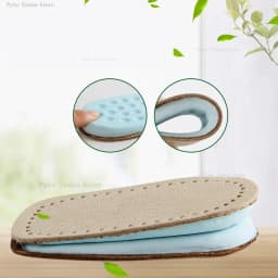 Latex Leather Heel Insoles Thicken Orthopedic Arch Support Shoes Pads Pain Relief Foot Massager Care Half Insert Increase Height