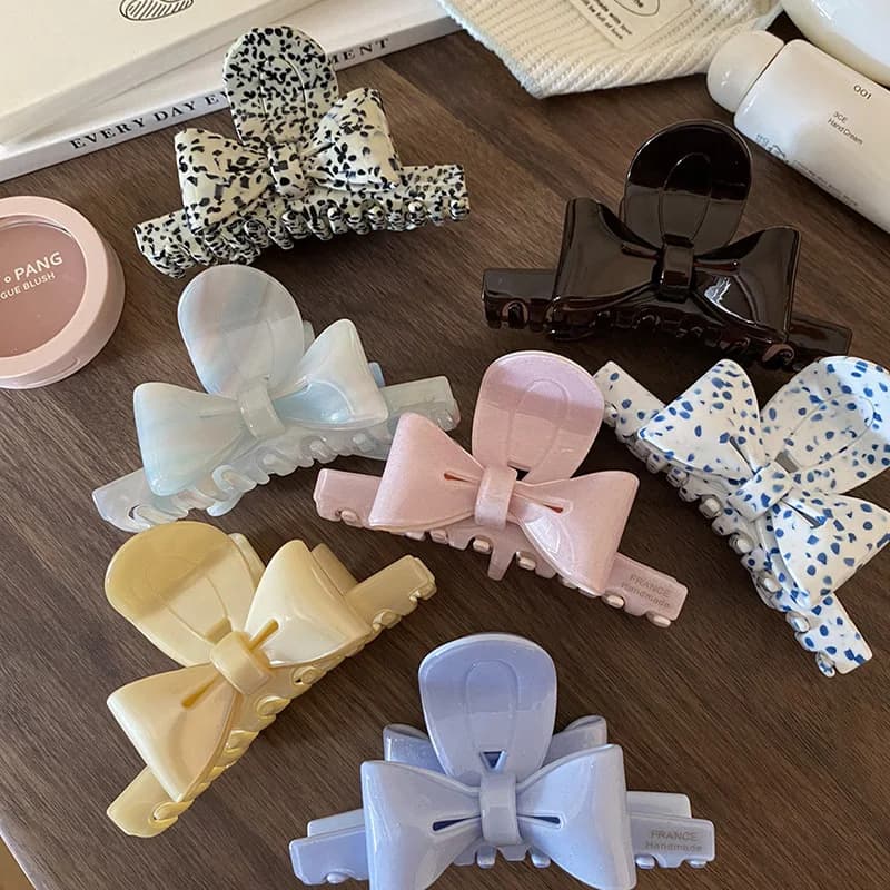 1pc French Design Butterfly Bow Clip, Medium Size, Elegant and Sweet Temperament, Braided Hair Shark Clip Hair Accessory